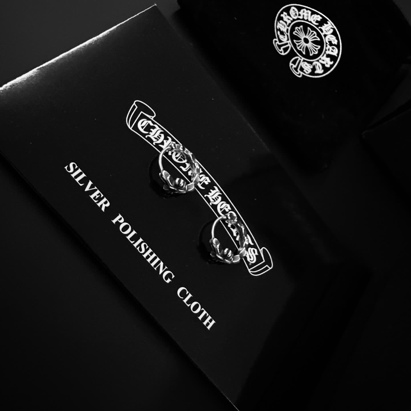 Chrome Hearts Silver Hoop Earrings